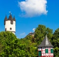 Castle Park with Donjon tower and Customs Tower in Hanau-Steinheim, Germany Royalty Free Stock Photo