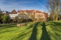 Castle park and historic buildings in Jever