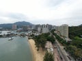 Castle Peak Bay Waterfront Promenade and Tuen Mun Typhoon Shelter 17 Dec 2021 Royalty Free Stock Photo