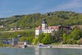 Castle Persenbeug and the Danube Power Plant Ybbs/Persenbeug Royalty Free Stock Photo
