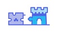 Castle Pieces for Strategic Mergers, vector design Generative AI Royalty Free Stock Photo