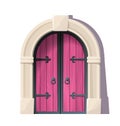 Castle pink wooden door concept
