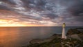 Castle Point Lighthouse, located near the village of Castlepoint in the Wellington Region of New Zealand Royalty Free Stock Photo