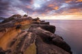 Castle Point Lighthouse, located near the village of Castlepoint in the Wellington Region of New Zealand Royalty Free Stock Photo