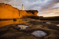 Castle Point Lighthouse, located near the village of Castlepoint in the Wellington Region of New Zealand Royalty Free Stock Photo