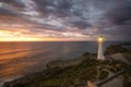 Castle Point Lighthouse, located near the village of Castlepoint in the Wellington Region of New Zealand Royalty Free Stock Photo