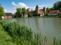 Castle pond with castle Thurnau in the Upper Franconia