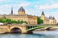 Castle - Prison Concierges and Exchange Bridge on the Seine in