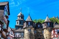 Castle and quaint half-timbered houses in Braunfels, Germany