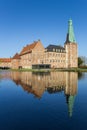 Castle Raesfeld with reflection in the water Royalty Free Stock Photo