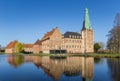 Castle Raesfeld with reflection in the water Royalty Free Stock Photo
