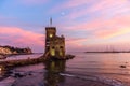 Castle of Rapallo at the sunset Royalty Free Stock Photo