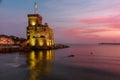 Castle of Rapallo at the sunset Royalty Free Stock Photo