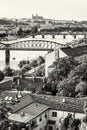 Castle and river Vltava with bridges, Prague, Czech republic, co Royalty Free Stock Photo