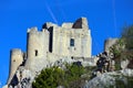 The Castle of Rocca Calascio, mountaintop medieval fortress at 1512 meters above sea level, Abruzzo - Italy