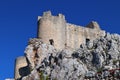 The Castle of Rocca Calascio, mountaintop medieval fortress at 1512 meters above sea level, Abruzzo - Italy