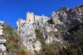 The Castle of Rocca Calascio, mountaintop medieval fortress at 1512 meters above sea level, Abruzzo - Italy