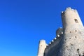 The Castle of Rocca Calascio, mountaintop medieval fortress at 1512 meters above sea level, Abruzzo - Italy