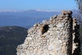 The Castle of Rocca Calascio, view of ruins of mountaintop medieval fortress, Abruzzo Ã¢â¬â Italy Royalty Free Stock Photo