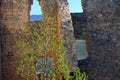 The Castle of Rocca Calascio, view of ruins of mountaintop medieval fortress, Abruzzo Ã¢â¬â Italy Royalty Free Stock Photo