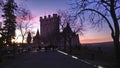 Castle roman, sunset, beautiful nature and view Royalty Free Stock Photo