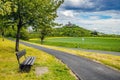 Castle ruin Gleiberg with resting bench Royalty Free Stock Photo