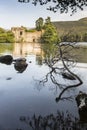 Castle ruin on Loch an Eilein in Scotland. Royalty Free Stock Photo