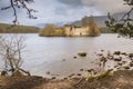 Castle ruin on Loch an Eilein in Scotland. Royalty Free Stock Photo