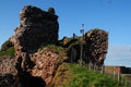 Castle ruins at Dunbar harbour Central Scotland