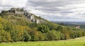 The castle ruins of Falkenstein on a limestone cliff in Weinviertel, Lower Austria Royalty Free Stock Photo