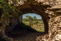 Castle ruins on the hill in Chornokozinsky. Podilia region, Ukraine. Royalty Free Stock Photo