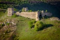 Castle ruins on the hill in Kudryntsi. Podilia region, Ukraine. Royalty Free Stock Photo