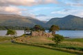 Castle ruins McCarthy Mor on Lake Lough Leane at Killarney on the Ring of Kerry in Ireland Royalty Free Stock Photo