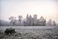 castle ruins in the morning sun Royalty Free Stock Photo