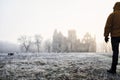 Castle ruins in the morning sun Royalty Free Stock Photo