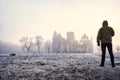 Castle ruins in the morning sun Royalty Free Stock Photo