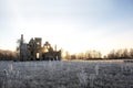 castle ruins in the morning sun Royalty Free Stock Photo