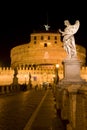 Castle Saint Angel in Rome at night, Italy