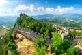 Castle in San Marino. Beautiful view on San Marino second tower the Cesta or Fratta