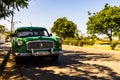 American classic car used as a taxi in Santiago de Cuba, Cuba - 2019 Royalty Free Stock Photo