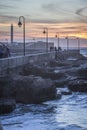 Castle of San Sebastian at sunset, fortress on a smail island se