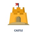 Castle sand flat icon design