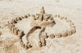 Castle from sand made on the beach