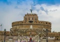 Castle Sant' Angelo and the Bridge of Angels - Rome, Italy Royalty Free Stock Photo
