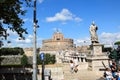Castle Sant Angelo and Ponte Sant Angelo with its Angel Statues in Rome, Italy Royalty Free Stock Photo