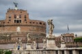 Castle Sant Angelo and Ponte Sant Angelo with its Angel Statues - Rome, Italy