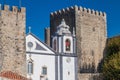 Castle and Santiago church in Obidos village, Portug