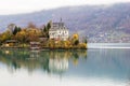 Castle Seeburg on the Iseltwald in the turquoise Brienz Lake Royalty Free Stock Photo