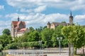 Castle Seeburg with waterfront of Seeburg in central Germany Royalty Free Stock Photo