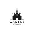 castle silhouette logo illustration vector template design